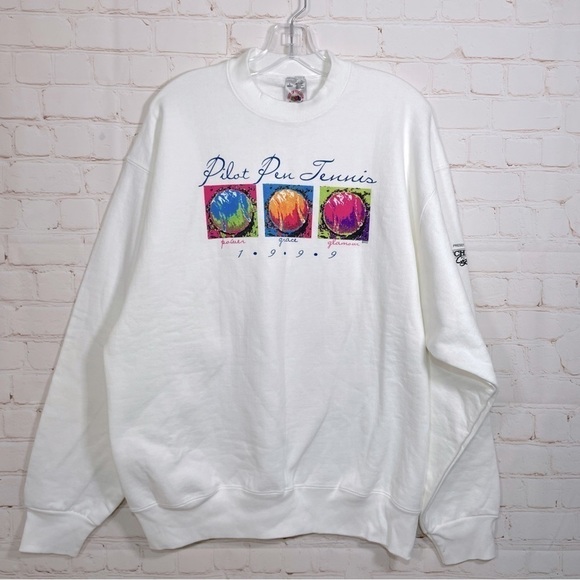 Vintage 1999 Pilot Pen M Adult White Sweatshirt Size Large Michelob Light USA - Picture 1 of 9